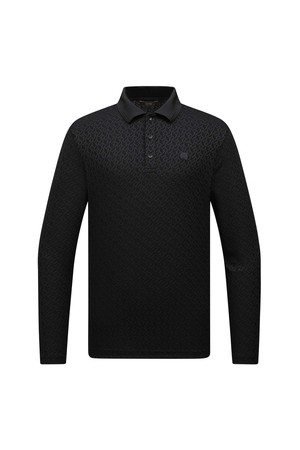 [25FW] 남성 자카드 소재 폴로 티셔츠 L11E3TO303_BK