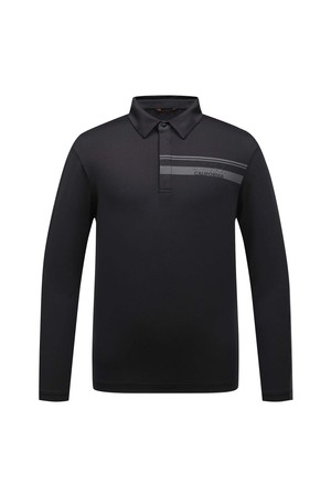 [25FW] 남성 반전 블럭킹 카라 티셔츠 L11E3TO201_BK