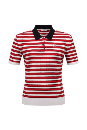 [25FW] 여성 스트라이프 반팔 니트 L21E3SR258_RE