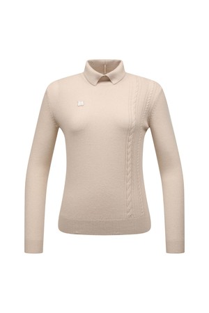 여성 캐시미어 혼방 모크넥 니트 L21E3SR152_IV