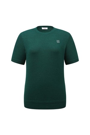 [베이직라인] 여성 BASIC 라운드넥 반팔 니트 L22E3SR061_GN