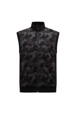 [25FW] 남성 카모패턴 자카드 소재 오픈형 베스트 L11E3TF313_BK