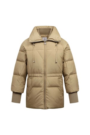 [25FW] 여성 와이드 에리 중기장 구스 다운 점퍼 L21E4JP259_BG