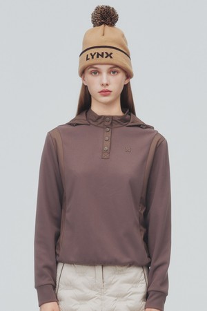 [25FW] 여성 우븐 믹스 미니후드 티셔츠 L21E3TR355_BG