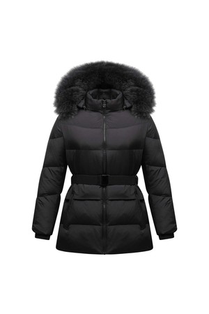 [25FW] 여성 후드 퍼 긴기장 덕 다운점퍼 L21E4JP353_BK