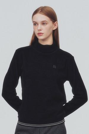 여성 융본딩 부클 니트 L21E4SR181_BK