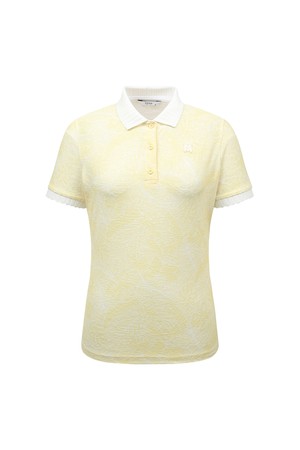 여성 물결카라 레이스 반팔 티셔츠 L21E2TO253_YL_YELLOW-a