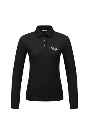 [26SS] 여성 꽃 자수 포인트 카라 티셔츠 L21F1TO253_BK