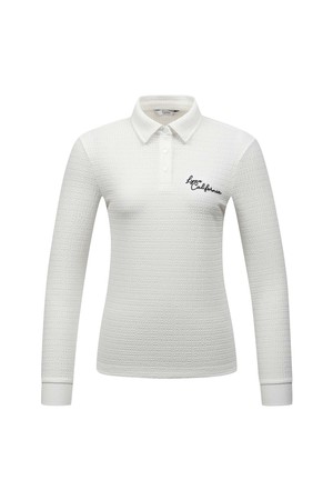 [26SS] 여성 꽃 자수 포인트 카라 티셔츠 L21F1TO253_WH