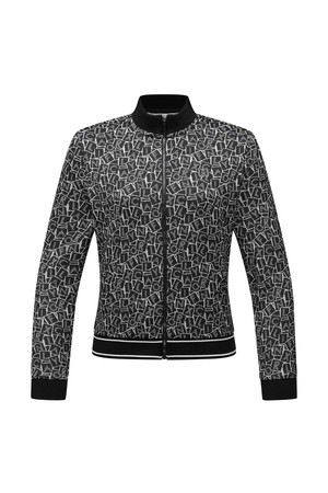 [26SS] 여성 로고패턴 자카드 소재 풀오픈 티셔츠 L21F1TF281_BK