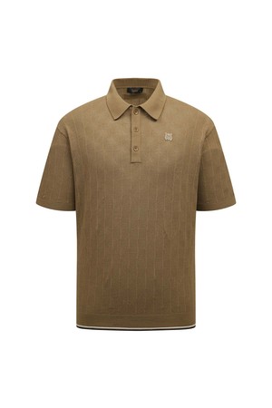 [26SS] 남성 로고 조직 카라 니트 L11F2SR226_BR