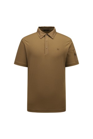 [26SS] 남성 써커소재 우븐배색 포인트 카라 티셔츠 L11F2TO306_BR