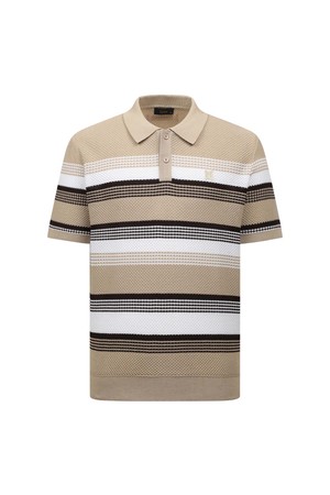 [26SS] 남성 스트라이프 패턴 카라 니트 L11F2SR227_BG