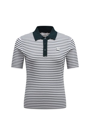 [26SS] 여성 스트라이프 카라 니트 L21F2SR257_GN