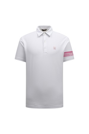 [26SS] 남성 소매 배색 로고 포인트 카라 티셔츠 L11F2TO201_WH