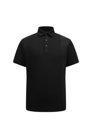 [26SS] 남성 배색 포인트 카라 티셔츠 L11F2TO203_BK