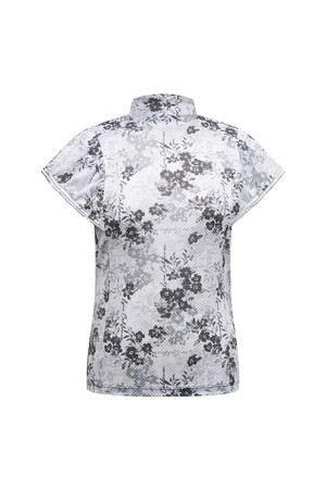 [26SS] 플라워 패턴 소매 프릴 장식 민소매 티셔츠 L21F2TH258_GY