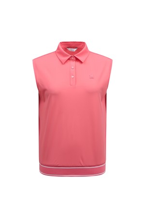 [26SS] 등판 우븐 소재 MIX 민소매 카라 티셔츠 L21F2TO361_PK