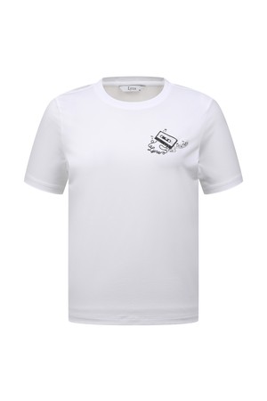 [베이직라인] 여성 BASIC 라운드 티셔츠 L22F2TR055_WH