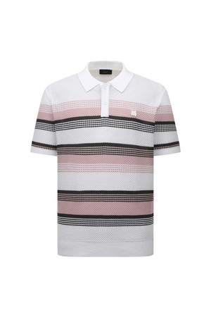 [26SS] 남성 스트라이프 패턴 카라 니트 L11F2SR227_PK_PINK-a