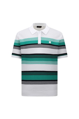 [26SS] 남성 스트라이프 패턴 카라 니트 L11F2SR227_GN_GREEN-a