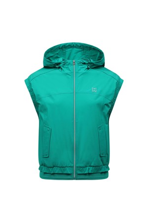 [26SS] 여성 드랍 소매 후드 베스트 L21F1JV257_GN_GREEN-a