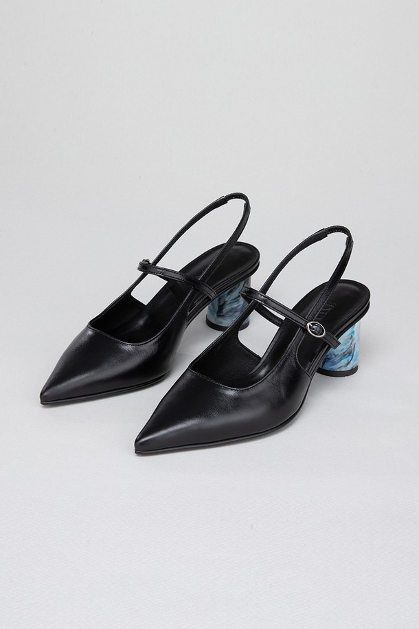 TWVP - 여성 펌프스 / 로퍼 - 업사이클힐 마블 슬링백  Up-cycle Heels Marble Slingback 23S21BK