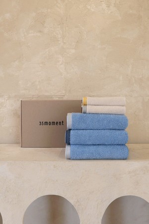 [선물포장] 타월 세트 5P_코지 블루 (페이스 3P + 핸드 2P)