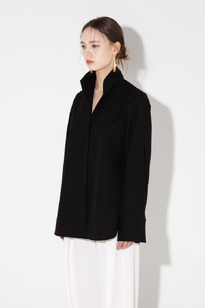 Patti open collar shirt _ Black