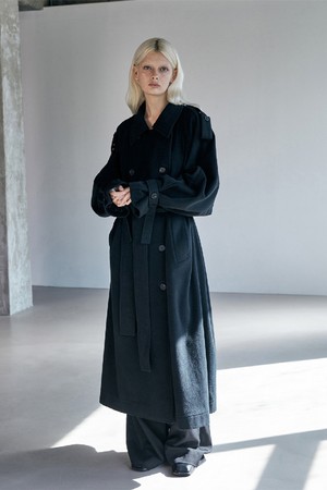 Lloyd cashmere oversized trench coat _ Black