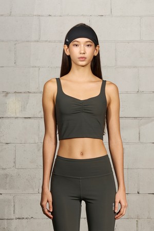 [이바네네츠] 셔링 포인트 탱크탑 브라_KHAKI-a