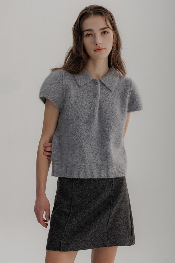 PANDORAFIT - 스웨터 - Snow Angora Short Sleeve Knit