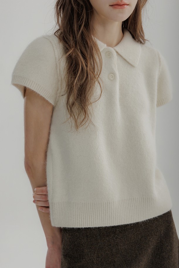 PANDORAFIT - 스웨터 - Snow Angora Short Sleeve Knit