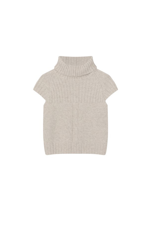 PANDORAFIT - 스웨터 - Stella High Neck Short Sleeve Knit