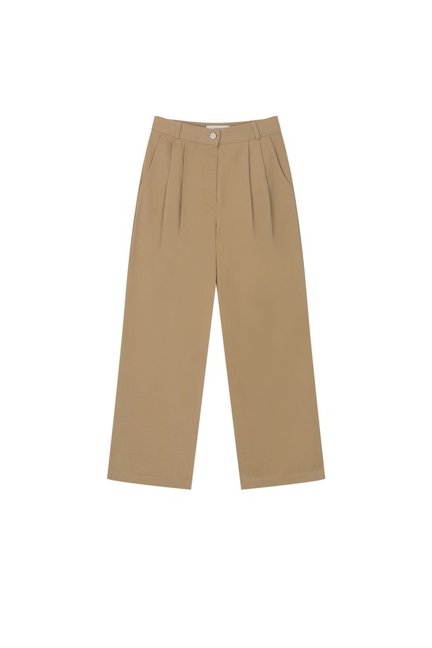 PANDORAFIT - 롱/미디팬츠 - Seed Peach Two Pin Tuck Pants