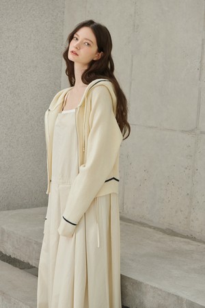 Line Hood Zipper Cardigan