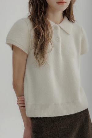 Snow Angora Short Sleeve Knit