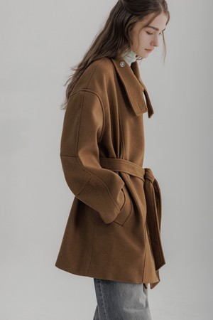 Half Wool High Neck Coat