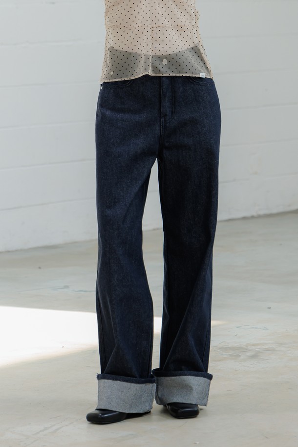 PANDORAFIT - 데님 - Non-Spade Roll-Up Straight Pants