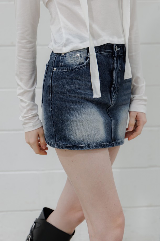 PANDORAFIT - 미니스커트 - Wash Denim Skirt