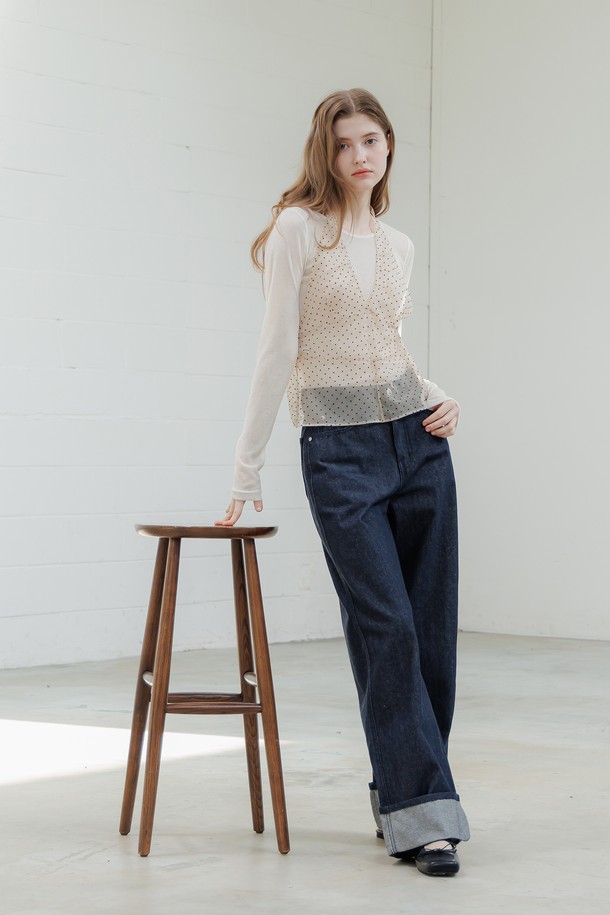 PANDORAFIT - 데님 - Non-Spade Roll-Up Straight Pants