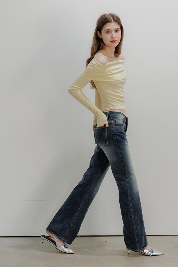 PANDORAFIT - 데님 - [BOOTSCUT] Cut-Off Low Rise Jeans