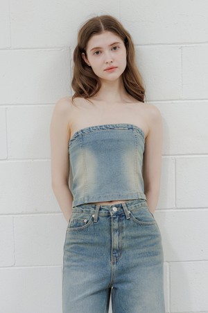 Raw Denim Tube Top