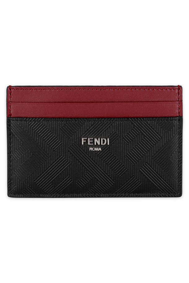 FENDI - 지갑 - 펜디 남성 쉐도우 로고 투톤 카드 지갑(블랙/레드) 7M0347 AJF 4F19KP