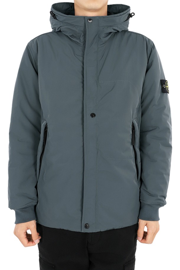 STONE ISLAND - 블루종/점퍼 - 스톤 와펜 패치 마이크로 트윌 프리마로프트 자켓(그레이) 791541826 V0062