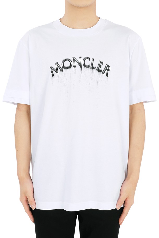 MONCLER - 반팔티셔츠 - 몽클레어 남성 로고 패치 레터링 반팔(화이트) 8C00002 89A17 001