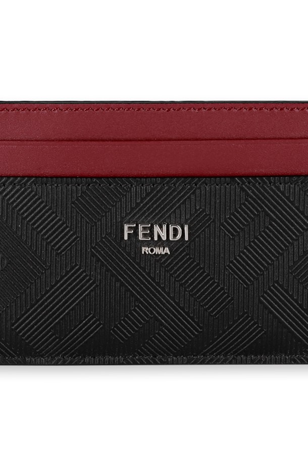 FENDI - 지갑 - 펜디 남성 쉐도우 로고 투톤 카드 지갑(블랙/레드) 7M0347 AJF 4F19KP