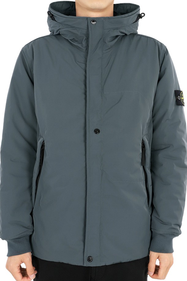 STONE ISLAND - 블루종/점퍼 - 스톤 와펜 패치 마이크로 트윌 프리마로프트 자켓(그레이) 791541826 V0062