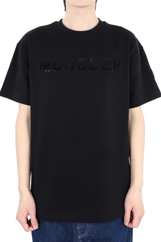 MONCLER - 반팔티셔츠 - 몽클레어 남성 볼드 레터링 로고 반팔(블랙) 8C00062 83927 999