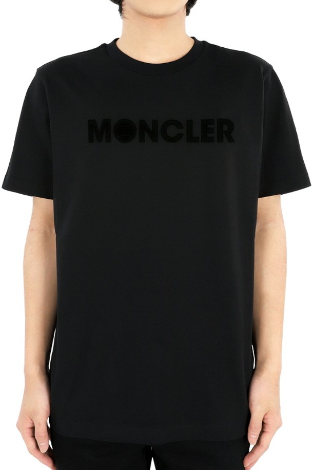 MONCLER - 반팔티셔츠 - 몽클레어 남성 베이스볼 레터링 로고 반팔(블랙) 8C00008 829HP 999